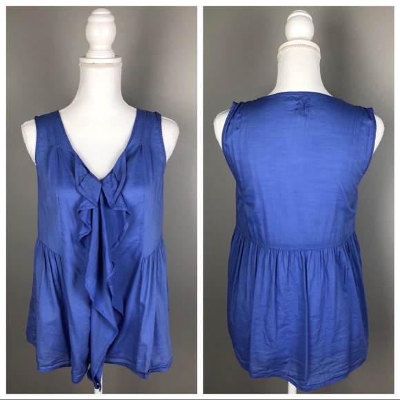 Anthropologie Tops - 5/$25☀️ Sleeveless Ruffled Tank Periwinkle